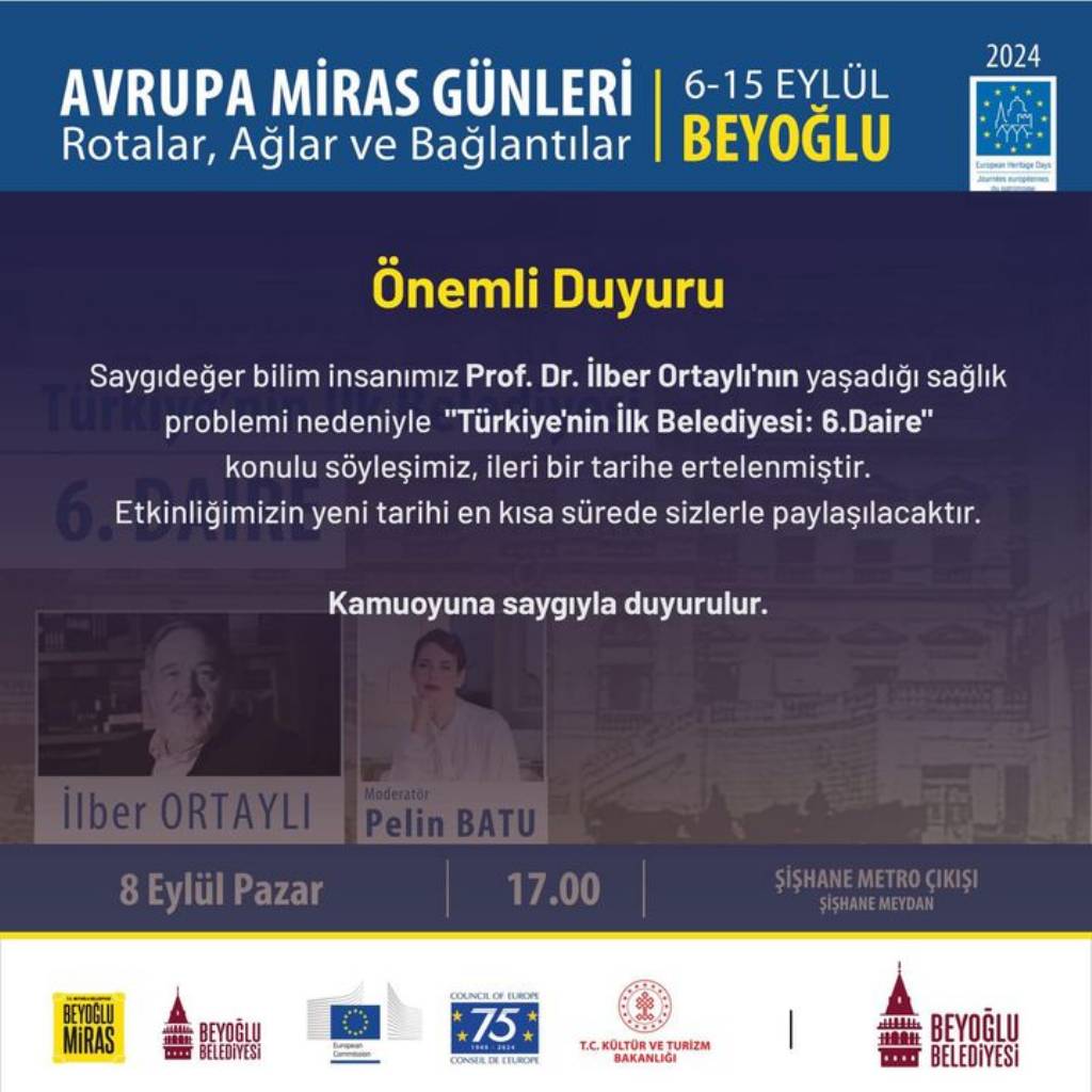 Beyoğlu Belediyesi'nden Prof. Dr. İlber Ortaylı'ya Geçmiş Olsun Mesajı