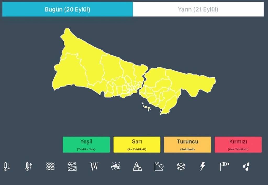 İstanbul'da Kuvvetli Yağış Uyarısı