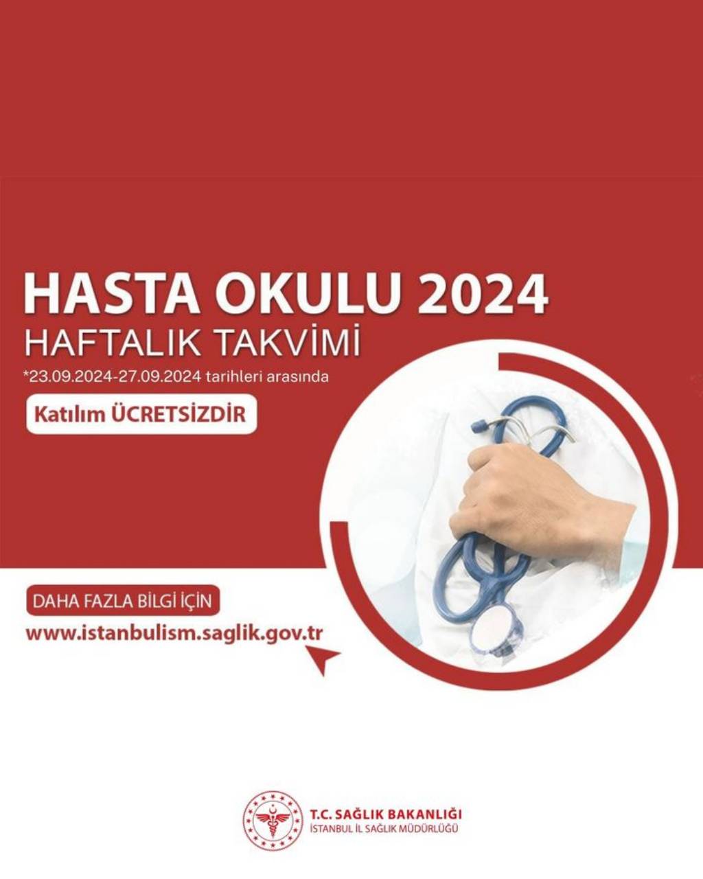 İstanbul İl Sağlık Müdürlüğü'nden Hasta Okulu 2024 Haftalık Takvimi Duyurusu