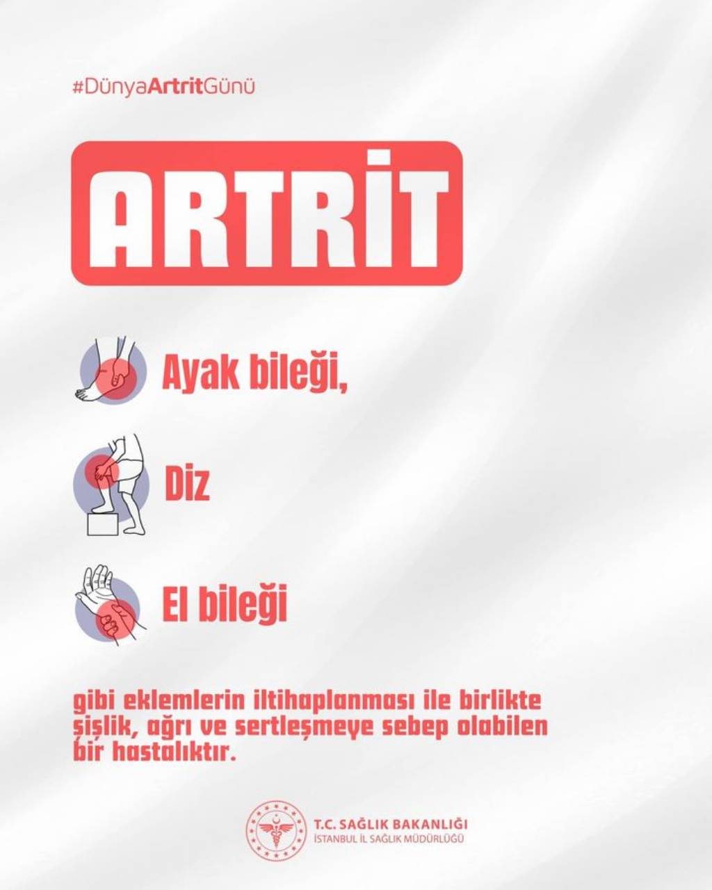 İstanbul İl Sağlık Müdürlüğü'nden Artrit Uyarısı